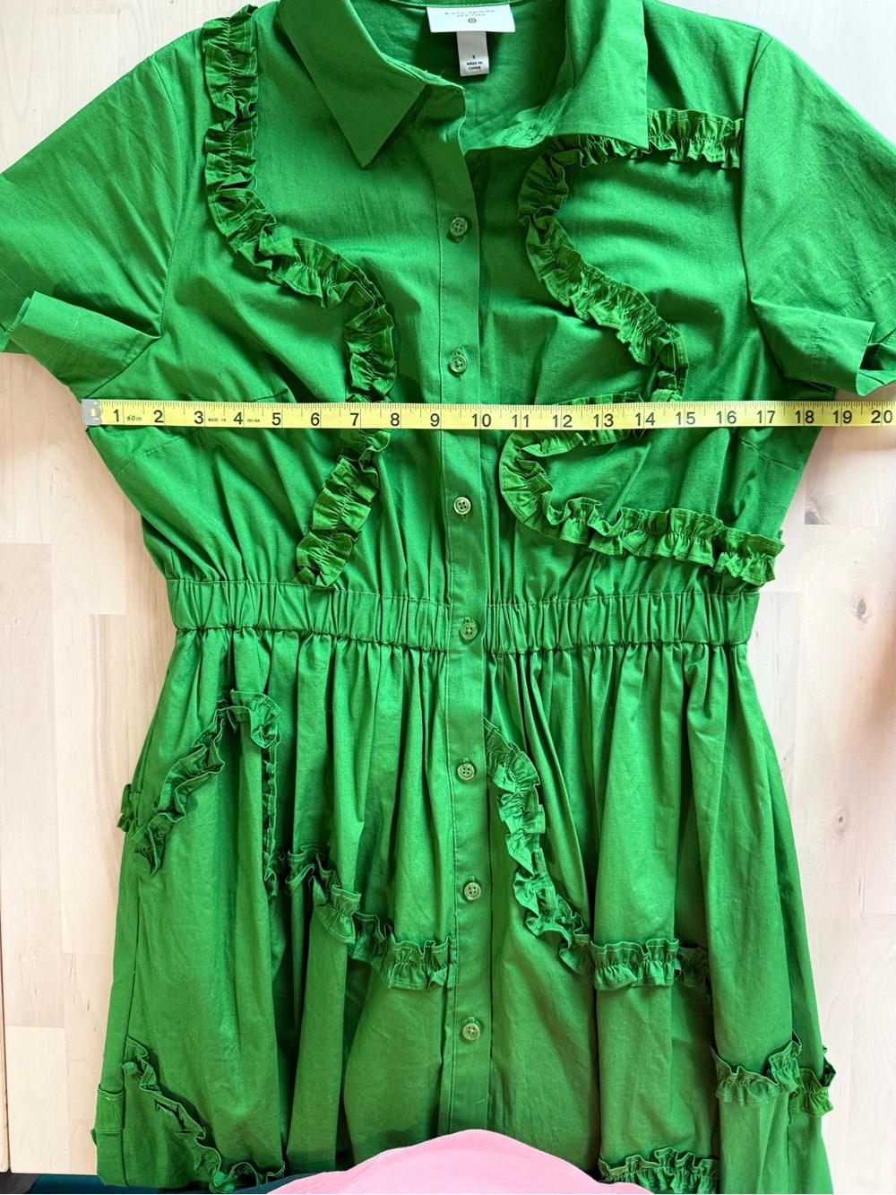 Kate Spade x Target Midi Green Ruffle Shirt Dress - Picture 7 of 7